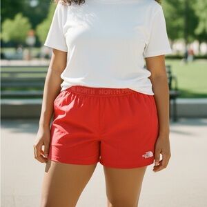 The North Face XXL Coral Pink Logo Lined Active Summer Running Shorts P3